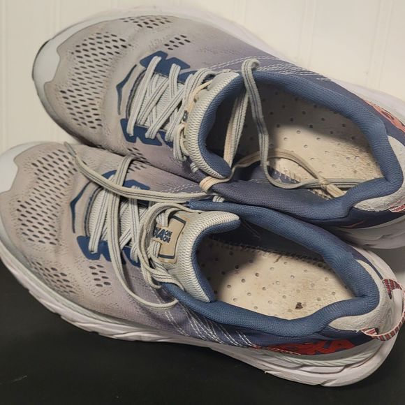 Hoka One One Womens Clifton 6 Gray Blue Lace Up Low Top Running Shoes Size 9.5 D - Picture 5 of 9